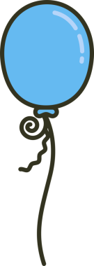 Şeffaf arkaplanda büyük mavi balonun dijital png çizimi. İzole görüntü, doğum günü ve kutlama.