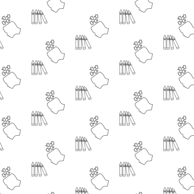 Şeffaf arkaplanda yapboz ve boya kalemleri olan yazı dizilerinin dijital png çizimi. İzole görüntü, şekil, renk, otizm farkındalığı ve model kavramı.
