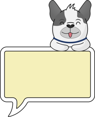 Saydam arka planda köpekli konuşma baloncuğunun dijital png çizimi. İzole görüntü, mesaj, hayvanlar ve iletişim konsepti.