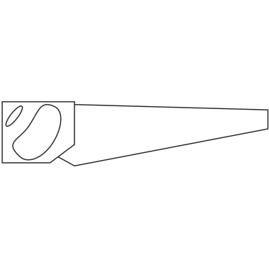 Şeffaf arkaplanda testere sembolünün dijital png çizimi. İzole görüntü, inşaat ve iş konsepti.