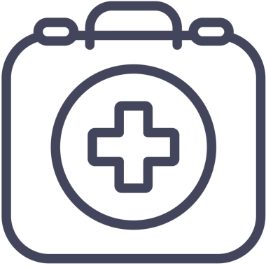 Şeffaf arka planda ilk yardım çantasının dijital png çizimi. İzole görüntü, sağlık ve tıp konsepti.