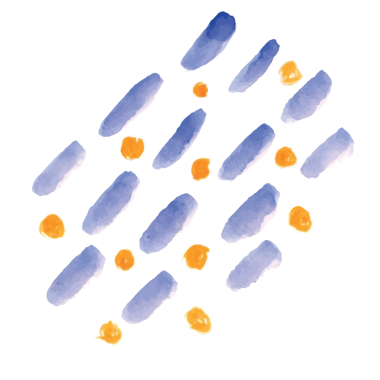 Şeffaf arkaplanda mavi ve turuncu soyut şekillerin dijital png çizimi. İzole görüntü, soyutlama ve şekil kavramı.