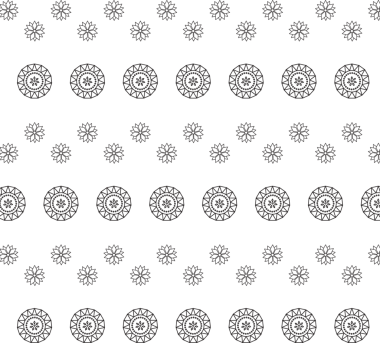 Şeffaf arkaplanda siyah çiçek şekillerinin dijital png çizimi. İzole görüntü, şekil, renk ve desen kavramı.