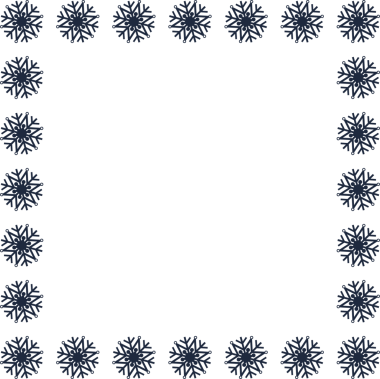 Şeffaf arkaplanda siyah kar taneleri olan çerçevenin dijital png çizimi. İzole görüntü, kış, tasarım arkaplan ve maket.