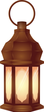 Şeffaf arkaplanda ışık bulunan fenerin dijital png çizimi. Ayrı görüntü, şekil, renk ve ışık kavramı.