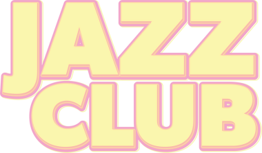 Şeffaf arkaplan üzerine caz kulübü metninin dijital png çizimi. İzole görüntü, metin ve parti konsepti.