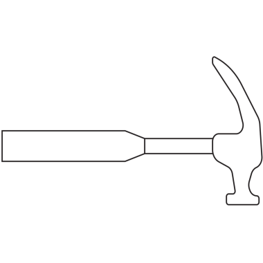 Şeffaf arkaplanda siyah çekicin dijital png çizimi. İzole görüntü, çalışma aracı, iş ve profesyonel.