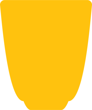 Saydam arkaplanda kopyalama alanı olan sarı şekilli dijital png çizimi. İzole görüntü, şekiller ve kalıp kavramı.