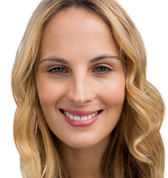 Saydam arka planda gülümseyen mutlu beyaz kadının dijital png fotoğrafı. Ayrı bir fotoğraf, poz ve kadının hayatı..