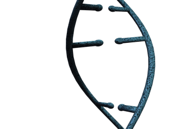 Saydam arkaplanda DNA zincirinin bir kısmının dijital png çizimi. İzole görüntü, bilgi ve bilim.