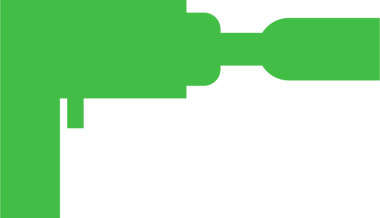 Saydam arkaplanda matkabın dijital png yeşil silueti. İzole görüntü, çalışma araçları, iş ve profesyonel.