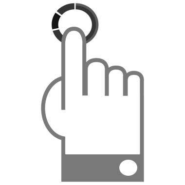 Şeffaf arkaplan üzerindeki daireyi gösteren el simgesinin dijital png çizimi. İzole görüntü, şekiller ve dijital arayüz.