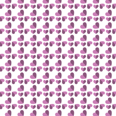 Şeffaf arkaplanda tekrarlanan kalplerin mor desenlerinin dijital png çizimi. İzole görüntü, kalıp ve şekil kavramı.