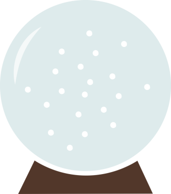 Şeffaf arkaplanda kar topunun dijital png çizimi. İzole imaj, Noel, gelenek ve kutlama konsepti.