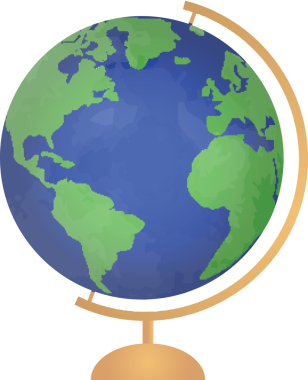 Saydam arkaplanda tutucusu olan dünyanın dijital png çizimi. İzole imaj, ekoloji ve eğitim kavramı.