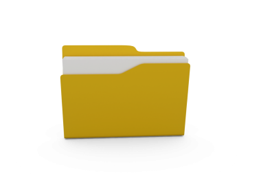 Saydam arkaplanda kopya alanı olan sarı klasörün dijital png çizimi. İzole görüntü, şekil, renk ve yazım kavramı.
