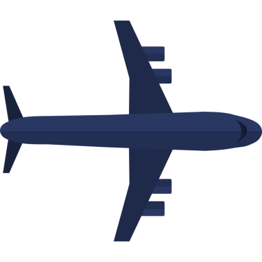 Şeffaf arkaplanda mavi düzlemin dijital png çizimi. İzole görüntü, şekiller ve seyahat kavramı.