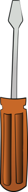 Şeffaf arka planda büyük turuncu tornavidanın dijital png çizimi. İzole görüntü, şekil, renk, araç ve yazma kavramı.