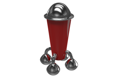 Şeffaf arkaplanda kırmızı soyut şeklin dijital png çizimi. İzole görüntü, soyutlama ve şekil kavramı.