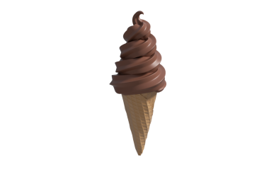 Şeffaf arka planda çikolatalı dondurmanın dijital png çizimi. İzole görüntü, yaz, yiyecek ve lezzet konsepti.