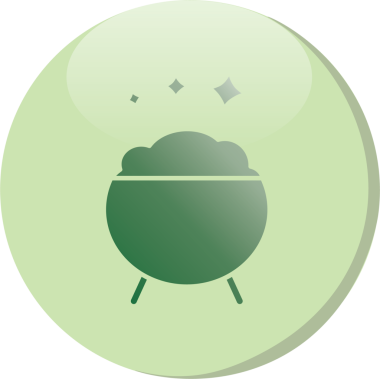 Saydam arka planda hazine saksısı olan yeşil dairenin dijital png çizimi. İzole görüntü, sembol, simge ve şekil kavramı.