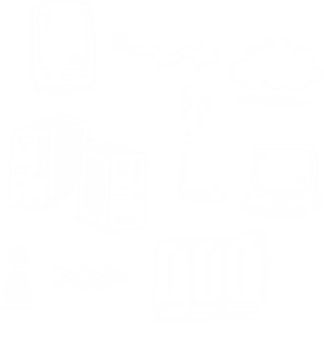 Şeffaf arkaplanda elektronik aygıt sembollerinin dijital png çizimi. İzole resim, bilgisayar, ağ ve iletişim konsepti.