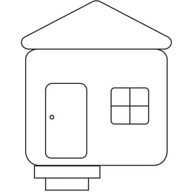 Siyah ve şeffaf evin dijital png çizimi, şeffaf arkaplanda kopyalama alanı. İzole görüntü, şekil, renk, inşa ve yazma kavramı.