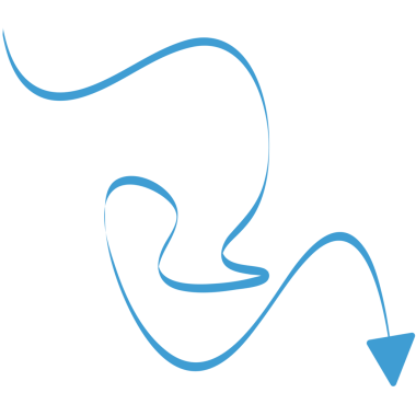 Şeffaf arkaplanda mavi okun dijital png çizimi. İzole görüntü, yön ve şekil kavramı.
