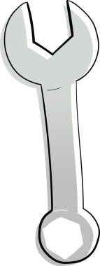 Şeffaf arkaplanda gri ingiliz anahtarının dijital png çizimi. İzole görüntü, inşaat ve iş konsepti.