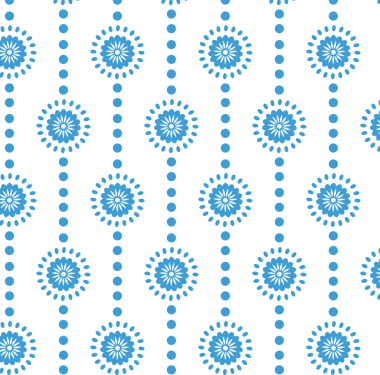 Şeffaf arkaplanda tekrarlanan çiçek şekillerinin mavi desenli dijital png fotoğrafı. İzole görüntü, kalıp ve şekil kavramı.