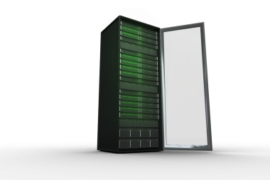 Şeffaf arkaplanda sunucu bilgisayarının dijital png çizimi. İzole resim, bilgisayar ve ağ kavramı.