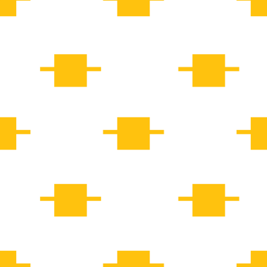 Şeffaf arkaplanda tekrarlanan sarı şekillerin dijital png çizimi. İzole görüntü, kalıp ve şekil kavramı.
