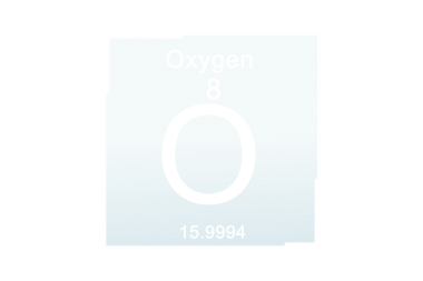 Kimyasal oksijen sembolünün dijital png çizimi ve şeffaf arkaplan üzerindeki metin. İzole görüntü, şekiller ve kimya konsepti.