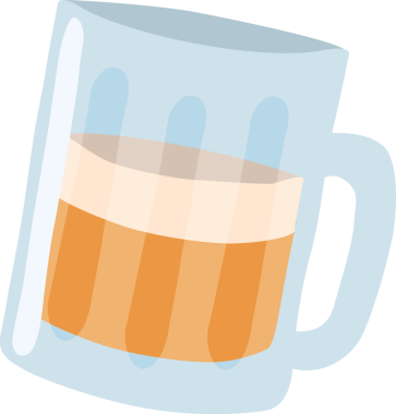 Şeffaf arkaplanda mavi kupa biranın dijital png çizimi. İzole imaj, parti, kutlama, susuzluk.