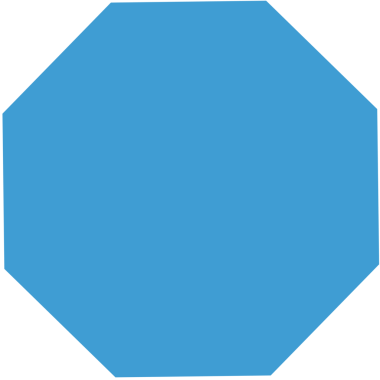 Saydam arkaplanda kopya alanı olan mavi sekizgenin dijital png çizimi. İzole görüntü, şekil, renk ve desen kavramı.