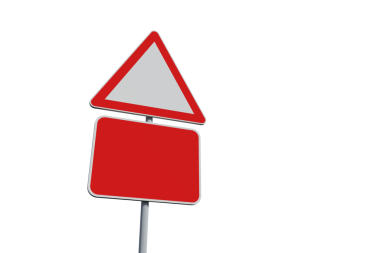 Şeffaf arkaplanda kırmızı işaret direklerinin dijital png çizimi. İzole görüntü, otomotiv ve ulaşım kavramı.