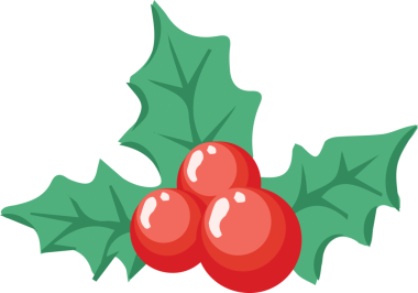 Şeffaf arka planda noel meyvelerinin dijital png çizimi. İzole görüntü, noel ve şekiller konsepti.