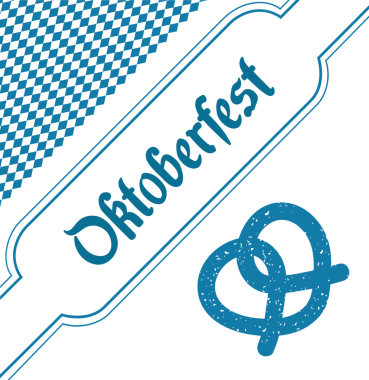 Şeffaf arkaplan üzerinde oktoberfest metin ile mavi sembollerin dijital png illüstrasyonu. İzole imaj, gelenek ve kutlama konsepti.