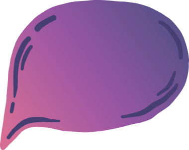 Saydam arkaplanda kopyalama alanı olan mor konuşma baloncuğunun dijital png çizimi. İzole görüntü, şekil, renk ve yazım kavramı.