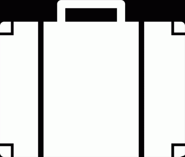 Şeffaf arkaplanda beyaz bavulun dijital png çizimi. İzole imaj, seyahat ve turizm kavramı.