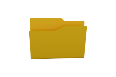 Saydam arkaplanda kopya alanı olan sarı klasör dijital simgesinin dijital png çizimi. Ayrı görüntü, dijital simge, renk ve yazma kavramı.