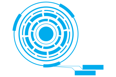 Şeffaf arkaplanda mavi dijital dairelerin dijital png çizimi. Ayrı resim, tasarım arkaplan ve maket.