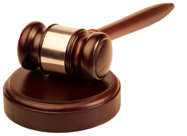 Saydam arka planda yargıç tokmağının dijital png çizimi. İzole imaj, hukuk ve adalet kavramı.