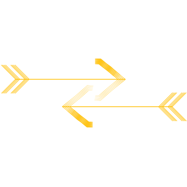 Şeffaf arkaplanda iki sarı sol ve sağ okun dijital png çizimi. İzole görüntü, yön ve rota.