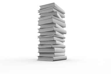 Şeffaf arkaplan üzerine beyaz kitap yığınının dijital png çizimi. İzole görüntü, okuma, bilgi ve eğitim kavramı.