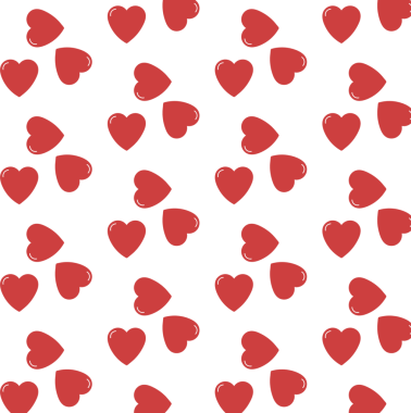Şeffaf arkaplanda tekrarlanan kalplerin kırmızı deseninin dijital png çizimi. İzole görüntü, kalıp ve şekil kavramı.