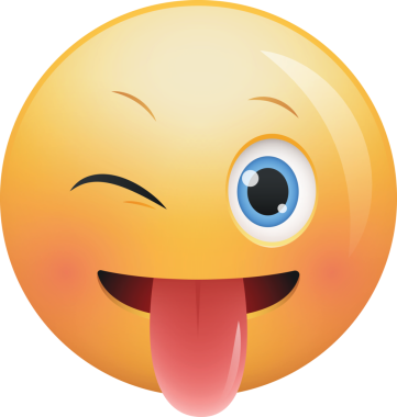 Şeffaf arkaplanda dil gösteren sarı emojinin dijital png çizimi. İzole görüntü, sosyal medya ve iletişim.