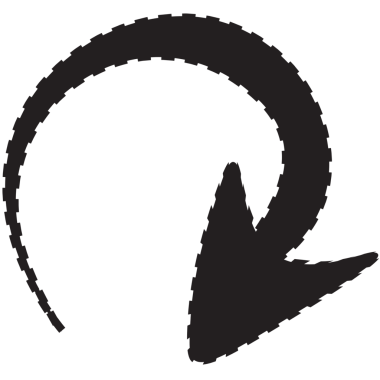 Şeffaf arkaplanda siyah okun dijital png çizimi. İzole görüntü, yön ve şekil kavramı.