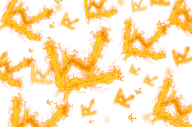 Şeffaf arkaplanda yanan grafiklerin dijital png çizimi. İzole imaj, iş ve ekonomi kavramı.