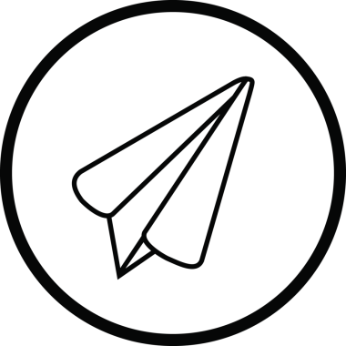 Beyaz dairenin dijital png çizimi ve saydam arkaplan üzerinde kağıt uçak. İzole edilmiş resim, simgeler ve şekiller.